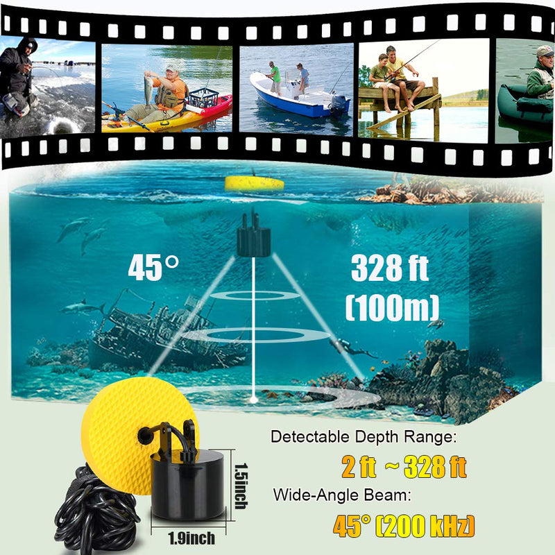 [Australia - AusPower] - LUCKY Small Portable Fish Finder Kayak Sonar Handheld Fish Finders Ice Fishing Castable Depth Finder Boat Fisherman Gifts 