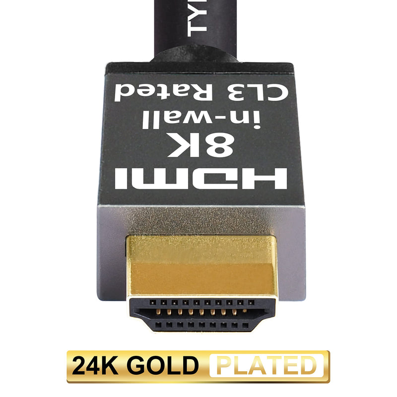 [Australia - AusPower] - 8K 48Gbps HDMI 2.1 Cable 15 Feet CL3 in Wall Rated 8K60 4K120 eARC ARC HDCP 2.3 2.2 Ultra High Speed Compatible with Dolby Vision Apple TV Roku Sony LG Samsung PS5 PS4 Xbox Series X RTX 3080 3090 15Feet 
