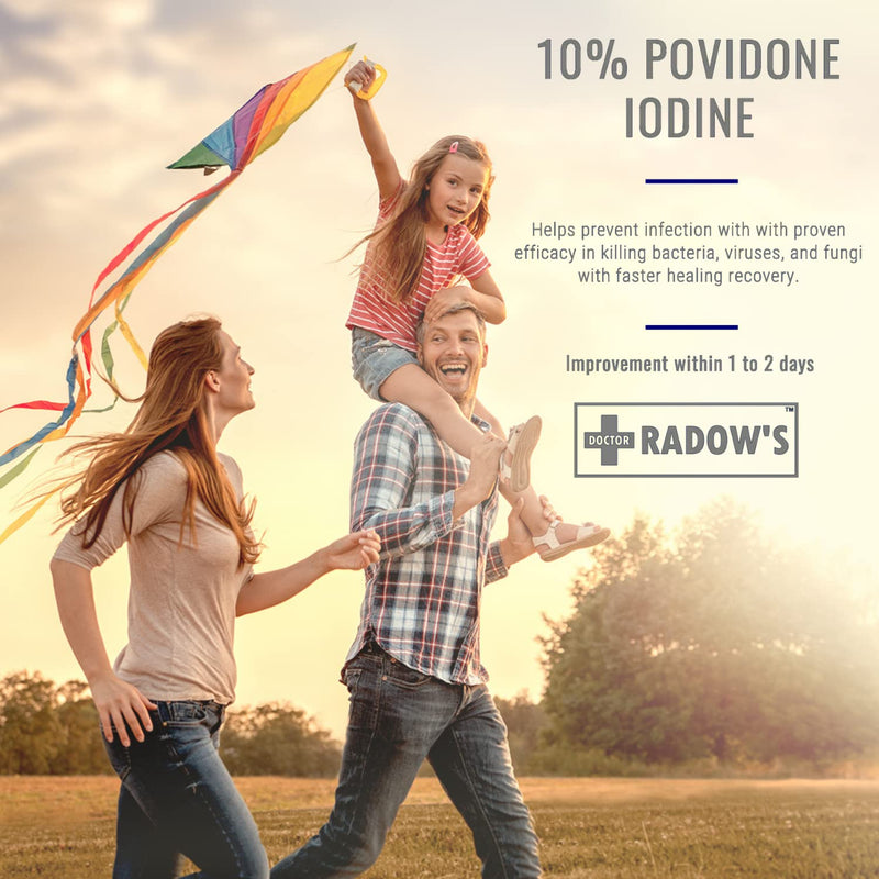 [Australia - AusPower] - Doctor Radow’s Povidone Iodine First Aid Antiseptic Ointment 10% 3X Faster Healing, No Sting, Best for cuts, scrapes, burns, surgical and diabetic wounds, bed sores, pressure sores, ulcers (1 oz tube) 