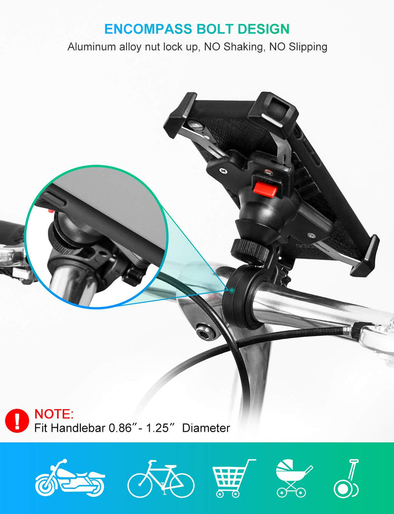 [Australia - AusPower] - Bike Phone Mount - RYYMX Bicycle Phone Holder : 360° Rotation Adjustable Motorcycle Phone Mount for iPhone Xs Max XR X 8 7 6 Plus, Galaxy S10+ S9 S8, Note 10 9 8, GPS, 4-7 inches Android Cell Phones 
