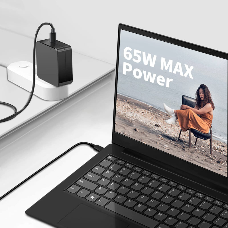 [Australia - AusPower] - 65W 45W USB C Power Adapter Charger Compatible with ASUS Chromebook Flip C204MA C204M C204 C223 C214M C214 C433TA for Dell Lenovo ThinkPad T490 T490s T495 T590 X390 X395 X380 Cord 