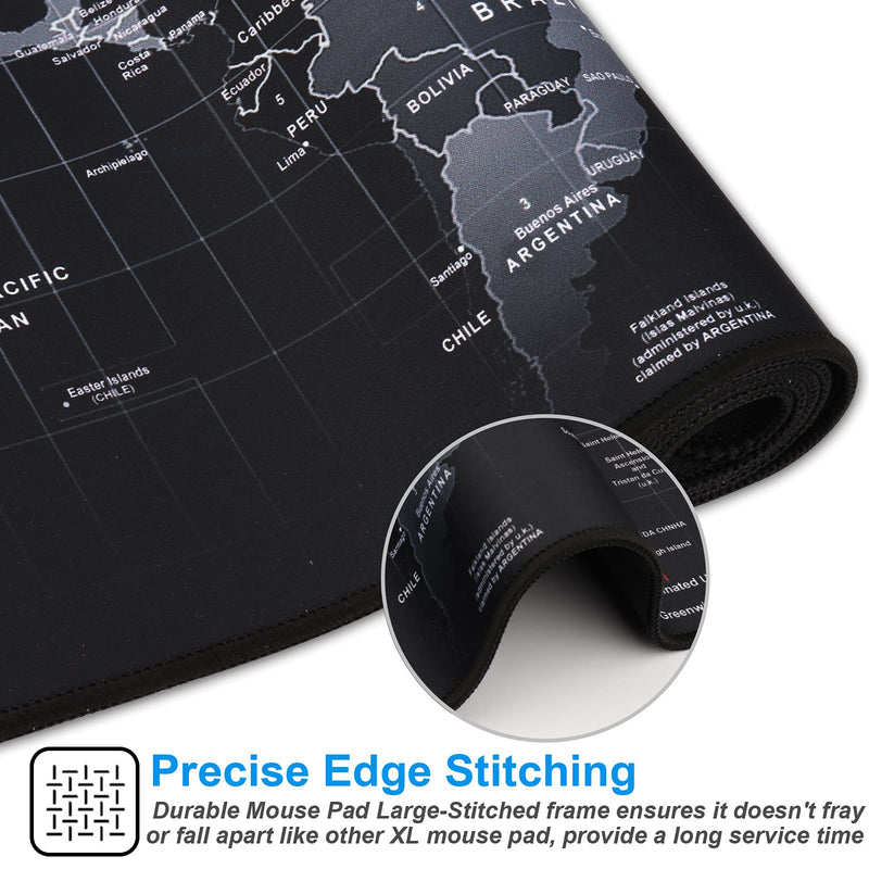 [Australia - AusPower] - Cmhoo XXL Professional Large Mouse Pad & Computer Game Mouse Mat (35.4x15.7x0.1IN, Map) (90*40 Map) 35.4x15.7x0.1IN 