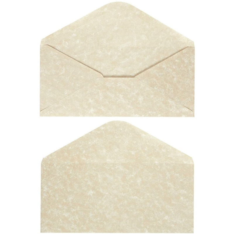 [Australia - AusPower] - 48 Pack Parchment Envelopes - Parchment Paper with Cream Old Fashion Aged Vintage Antique Design - Gum Seal Parchtone Paper Envelopes, 8.75 x 4 Inches 