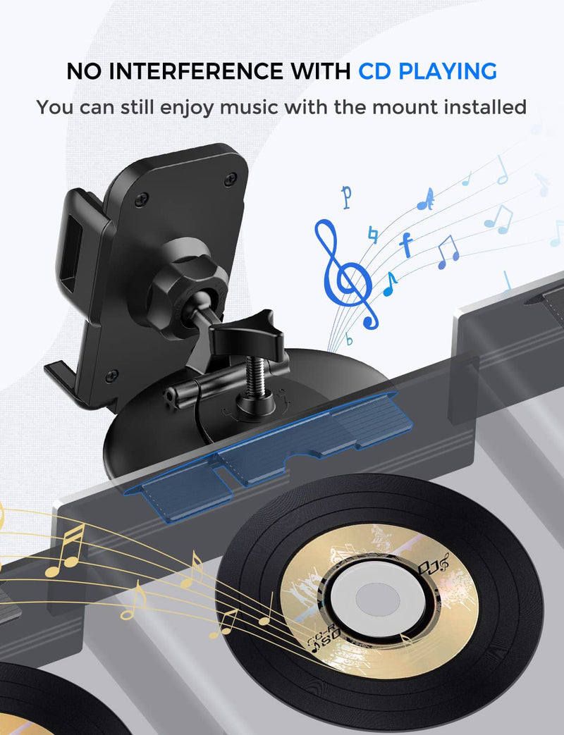 [Australia - AusPower] - Cell Phone Holder for Car, CD Slot Car Phone Mount, One Button Release Easy Installation CD Player Car Phone Holder Mount Compatible with iPhone13 12 Mini 11 Pro XR XS MAX Galaxy S20 S20+ S10 S9 S8 Black-1pcs 