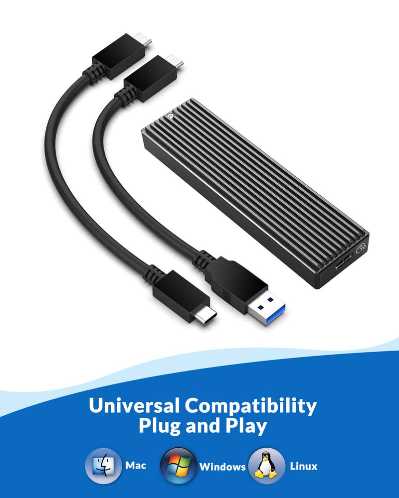 [Australia - AusPower] - ORICO M.2 NVMe SSD Enclosure, USB 3.1 Gen 2 (10 Gbps) to NVMe PCI-E M.2 SSD Case Support UASP for NVMe SSD Size 2230/2242/2260/2280(up to 2TB) 