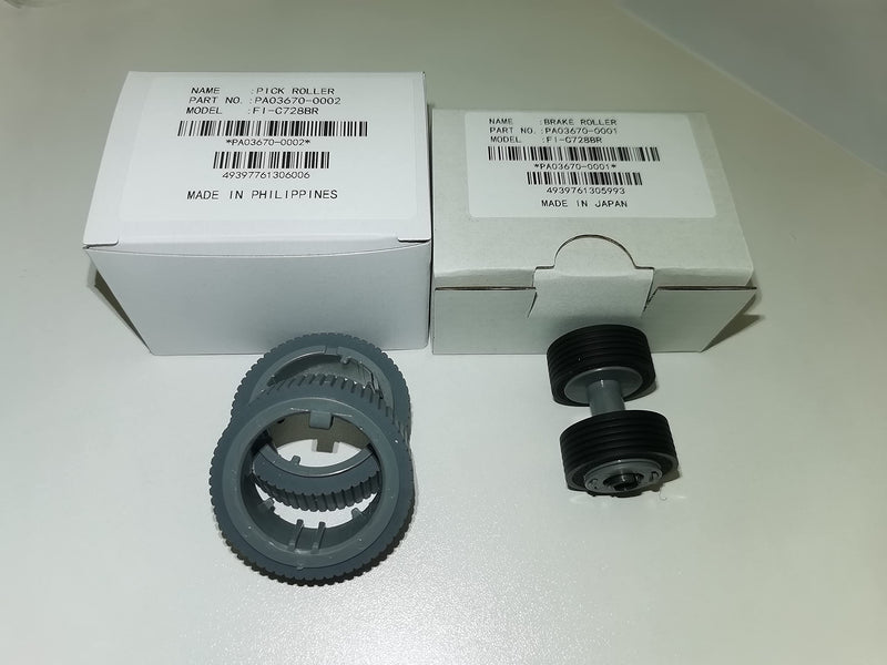 [Australia - AusPower] - 1set PA03670-0001 PA03670-0002 Consumable Kit Brake Roller Pickup Roller for Fujitsu fi-7160 fi-7260 fi-7140 fi-7240 fi-7180 fi-7280 fi-7300NX Scanner Brake Roller High Quality 
