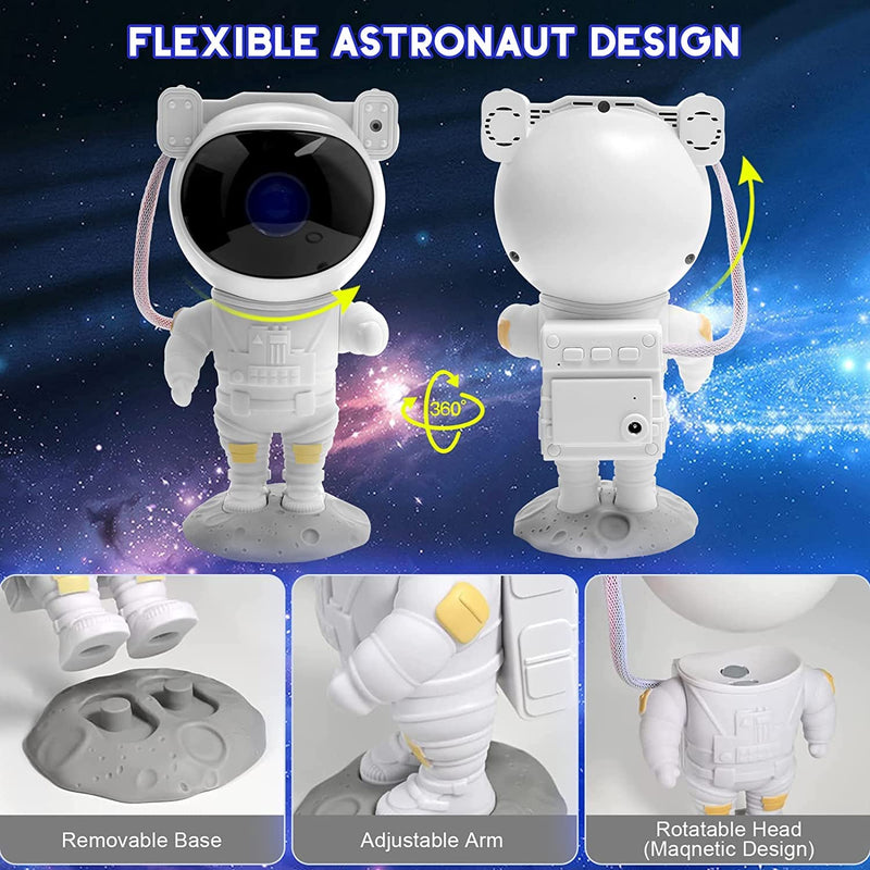 [Australia - AusPower] - Starry Night Light Projector Astronaut LED Projection Lamp with Remote Control, Adjustable Head Angle,Gift for Kids Adults Home Party Ceiling Decor Christmas Gift (Astronaut) 