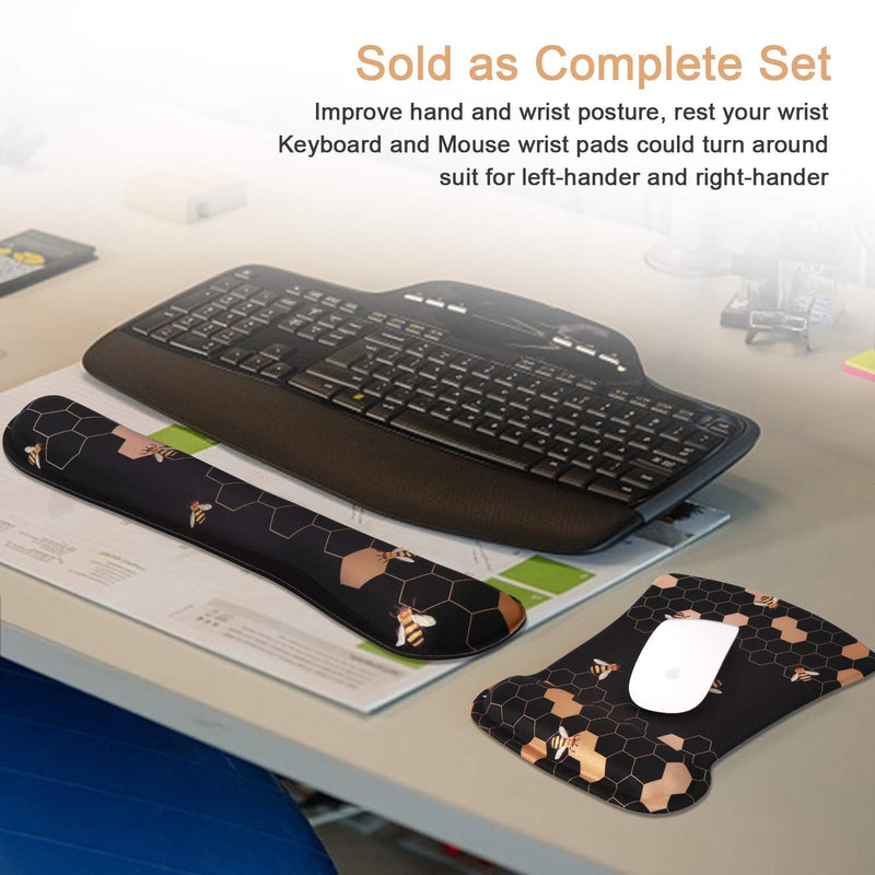 [Australia - AusPower] - iCasso Keyboard Wrist Rest and Mouse Wrist Rest Pad, Made of Memory Foam, Ergonomic Support, Easy Typing and Relieve Wrist Pain, Perfect for Gaming, Computer, Office, Laptop (A-Honeycomb) A-honeycomb 