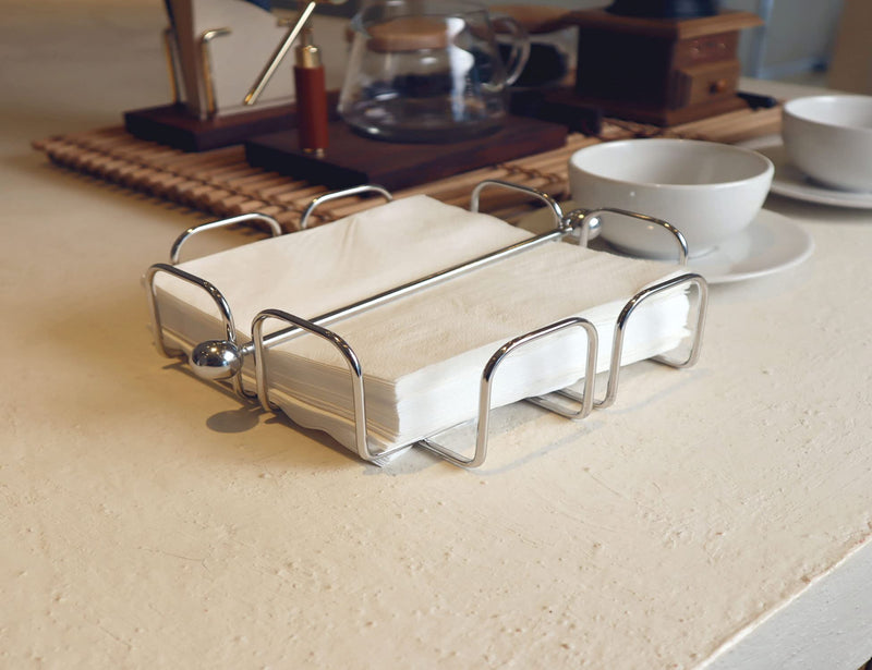 [Australia - AusPower] - LEVIMETREE Flat Napkin Holder - Stainless Steel Napkin Holders for Tables Modern Serviette Holder Tissue Dispenser Perfect for Outdoor Events - Dining Table Napkin Holder, Lazy Susans Napkin Holder 