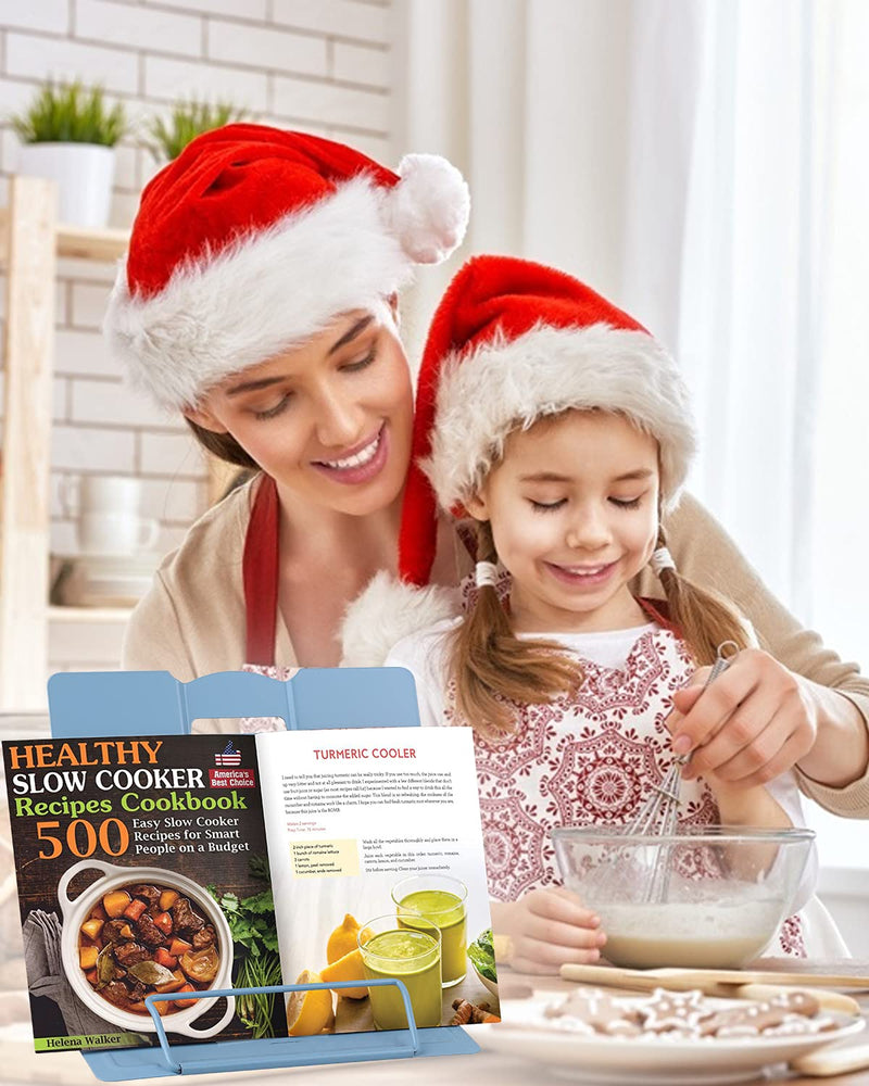 [Australia - AusPower] - MSDADA Desk Book Stand Metal Reading Rest Book Holder Adjustable Cookbook Documents Holder Bookstands for Recipes Textbook Music Books Christmas Gift for Age 3,4,5,6,7,8,9,10+ Boys Girls (Light Blue) Light Blue 