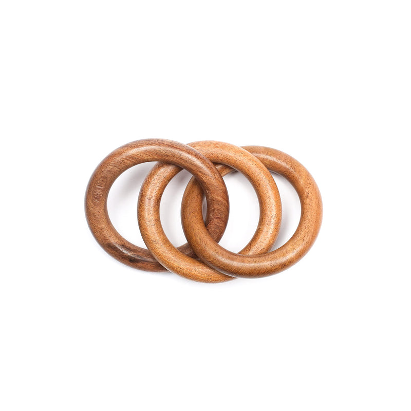 [Australia - AusPower] - Three Ring Napkin Rings Set of 12, Decorative Handcuff Serviette Ring, Napkin Holders, Napkin Rings Bulk for Party Decoration, Dinning Table, Everyday, Family Gatherings Tabletop Décor - Rust Brown Rust Brown Set of 12 