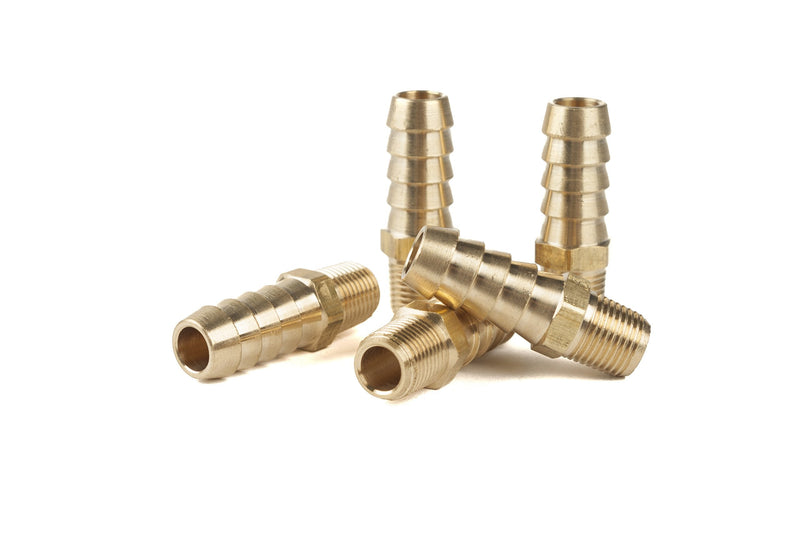 [Australia - AusPower] - LTWFITTING Brass Fitting Coupler 3/8-Inch Hose Barb x 1/8-Inch Male NPT Fuel Gas Water(Pack of 5) 