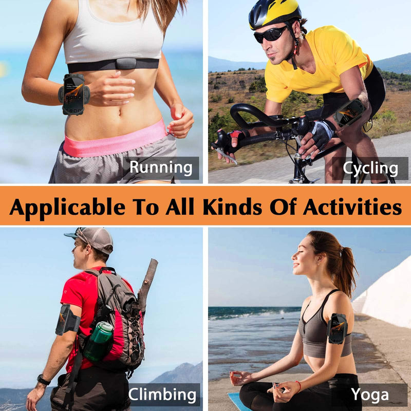 [Australia - AusPower] - HLOMOM Wristband Phone Holder for Running, 360°Rotation & Detachable Sports Armband with Key Holder for iPhone 12/11/Pro/Pro Max/XS/XR/X/8/7/6/Plus, Samsung Galaxy, Fits 4''-6.5''Phone S (Arm-circumference: 14-28cm) 