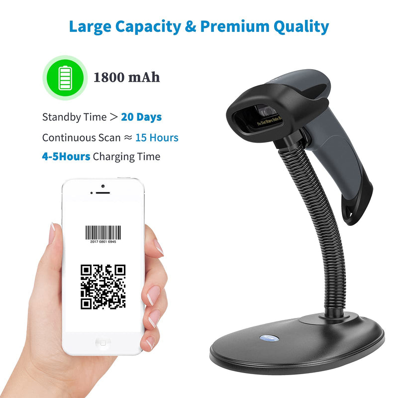 [Australia - AusPower] - NETUM Wireless 2D QR Barcode Scanner with Stand, 3 in 1 Bluetooth & 2.4GHz Wireless & USB Wired Automatic Bar Code Imager Reader Handhold Scanner Gun Compatible for Laptops, Computers, Cashier, POS 