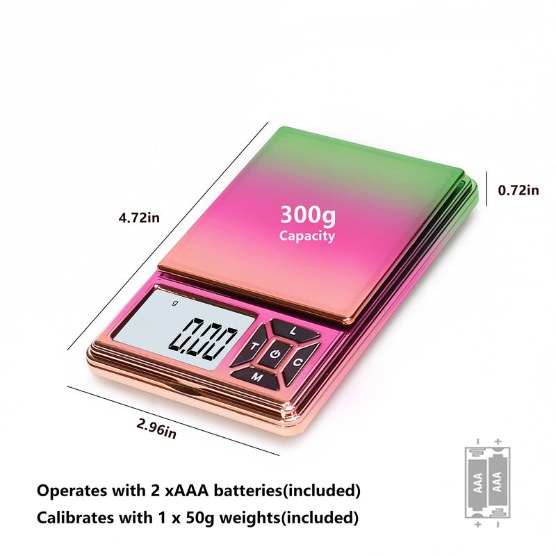 [Australia - AusPower] - GRAM PRES Digital Pocket Scale 300g/0.01g, Small Digital Scales Grams and Ounces, Herb Scale, Jewelry Scale, Portable Travel Food Scale Gold 