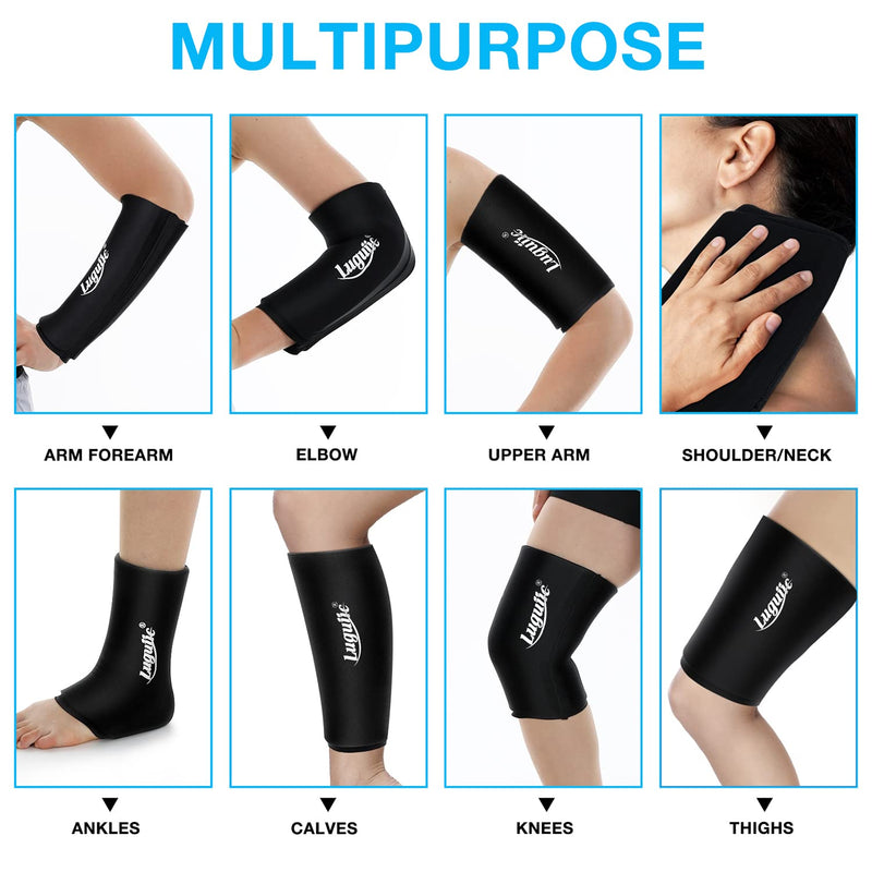[Australia - AusPower] - Luguiic Knee & Elbow Ice Pack Cold Compression Sleeve Reusable for Injury - Flexible Cold Wrap for Pain and Injuries of Knee Elbow Ankle Calf for Meniscus, ACL, MCL, Bursitis Pain Relief Medium 