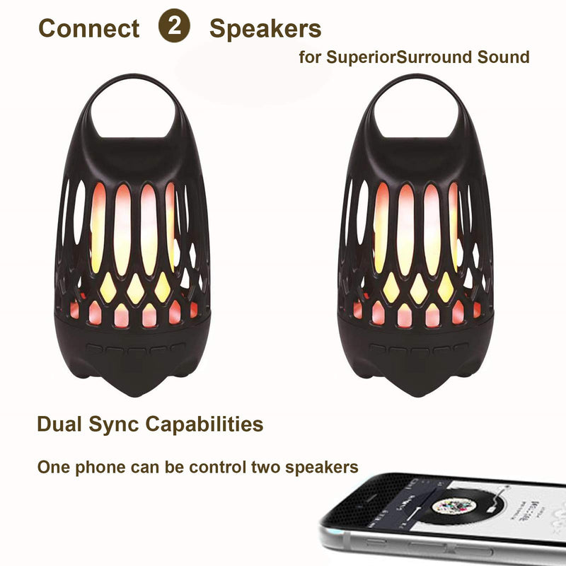 [Australia - AusPower] - Portable Wireless Speakers, Viiwuu Bluetooth 5.0 Speakers with LED Table Lamps and Flickering Flame Effect Wireless Speaker Built-in 2000 mAh Battery Waterproof Stereo Speakers for iPhone/iPad/Android 