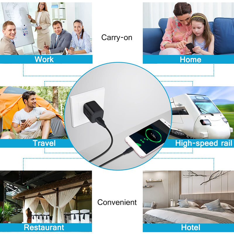 [Australia - AusPower] - Android Phone USB Wall Plug Adapter,Charging Box Fast,Single Port Travel Charger Block Cube Black Compatible for Macbook,iPhone 13/12/SE/11 Pro,Samsung Galaxy S21/S20 Ultra 5g,Note 20/10/9, A72 A52,LG 