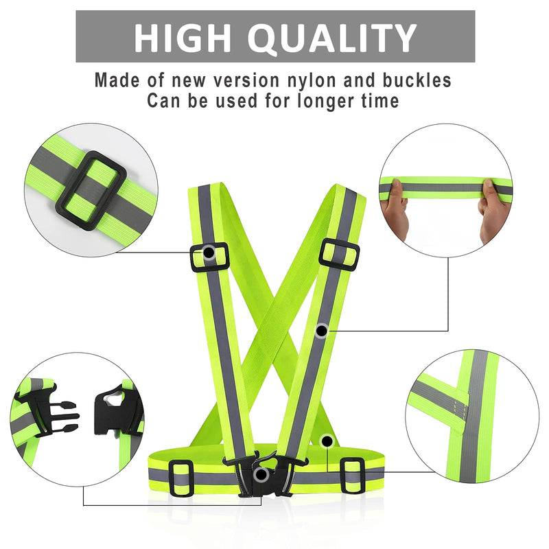 [Australia - AusPower] - Miushion Reflective Vest - Running Vest Reflector, Reflective Running Vest with Safety Straps, High Visibility Reflector A-2pcs Vests 