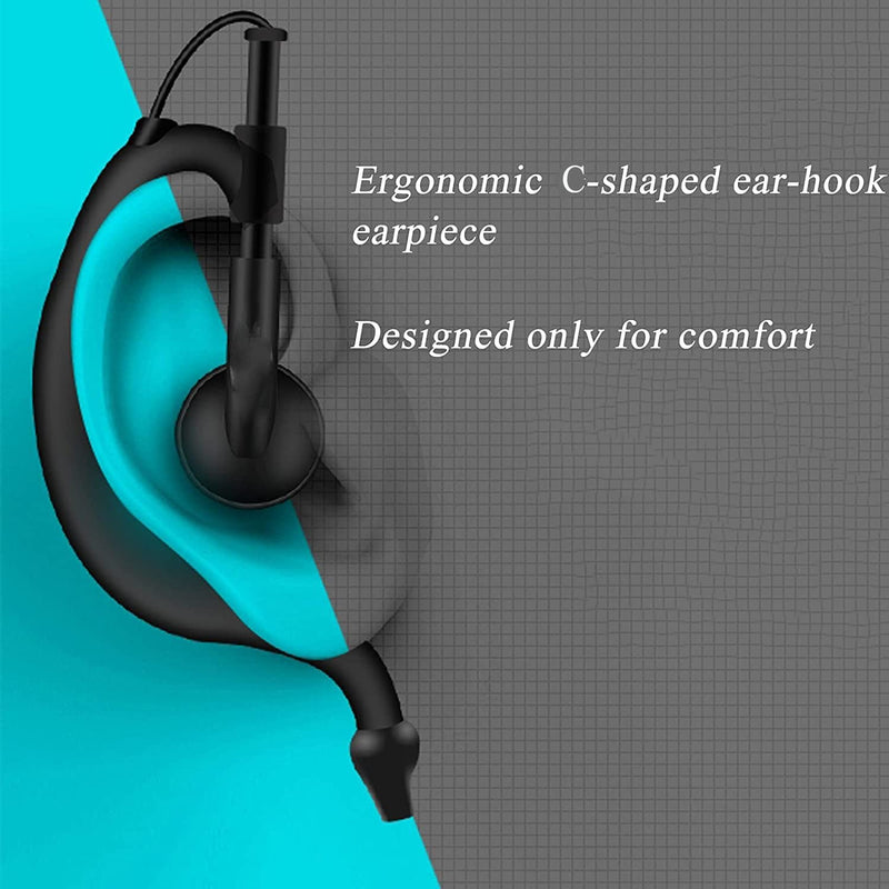 [Australia - AusPower] - Retevis RB19 RB19P Walkie Talkie Earpiece with Mic 1 Pin 3.5mm, Compatible with Retevis RB19 RB19P Walkie Talkies, C Shape Two Way Radio Headset with PTT, for use in Police, Security, Hotels(3 Pack) 