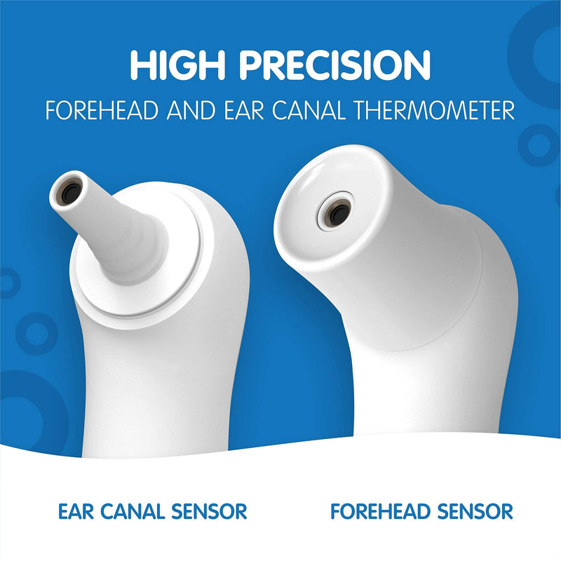 [Australia - AusPower] - Elepho eTherm Ear & Forehead Thermometer | Infrared & Digital Thermometers for Adults, Kids, Babies & Infants | Instantly & Accurately Reads Temperature | Slim Design, Easy to Read Large LCD Display… 
