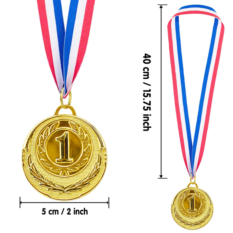 [Australia - AusPower] - Abaokai 12 Pieces Gold 1st Place Award Medals-Winner Medals Gold Prizes for Sports, Competitions, Party, Spelling Bees, Olympic Style, 2 Inches 
