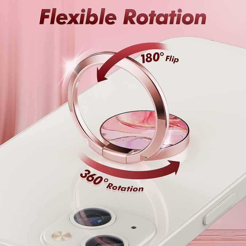 [Australia - AusPower] - Cell Phone Ring Holder, Finger Ring Stand, 360 Degree Rotation Finger Ring Kickstand, Metal Grip Holder for Most Smart Phones, iPhone, Samsung, LG, Sony (Pink) Pink 