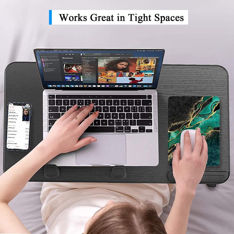 [Australia - AusPower] - Atufsuat Small Mouse Pad, Mini Pad 6 x 8 in, Thick Rubber Waterproof Mat, Cute Mousepad Wireless Tray Home Office Travel, Teal Green Gold Marble, Square-20x15CM-Green Luxury Teal Marble 