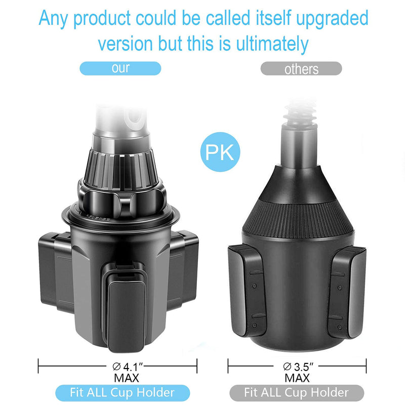 [Australia - AusPower] - Cup Holder Phone Holder, [No Shaking & Height-Adjustable Pole] Car Cup Holder Phone Mount, Cell Phone Cradle for iPhone, Samsung and More Smart Phone(Black) Black 
