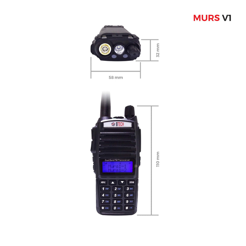 [Australia - AusPower] - BTECH MURS-V1 MURS Two-Way Radio, License Free Two-Way Radio for Manufacturing, Retail, Personal, and Business 