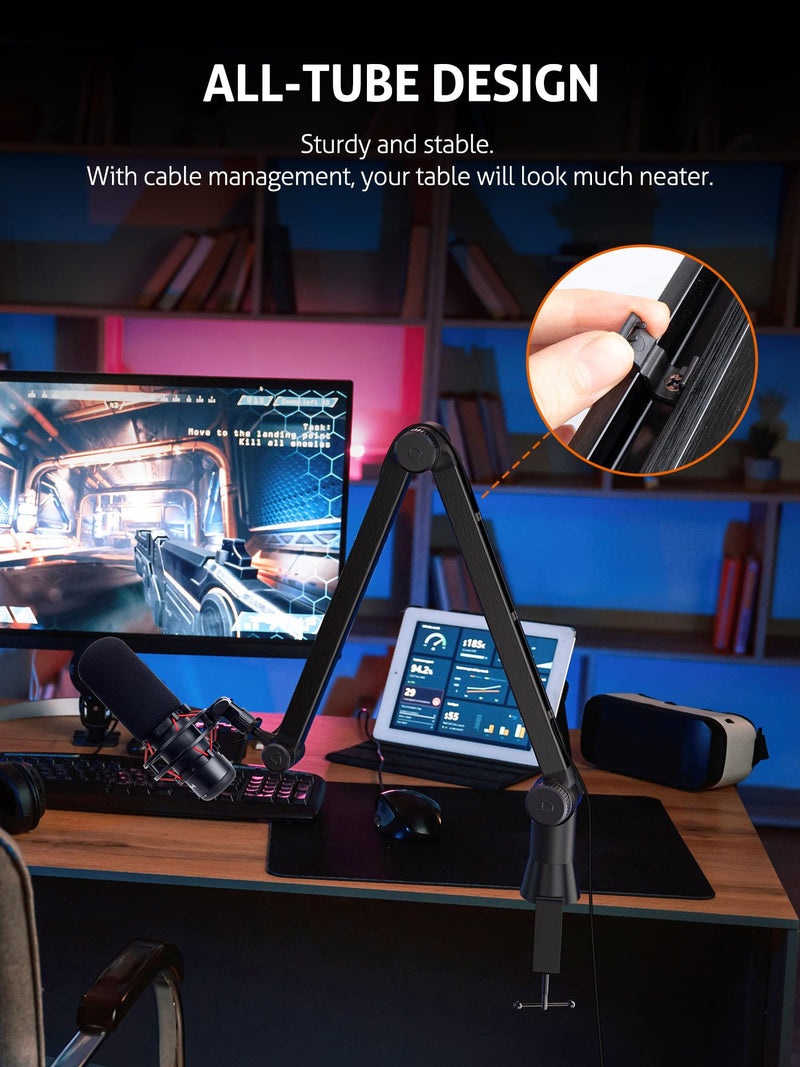 [Australia - AusPower] - SUNMON HyperX QuadCast Boom Arm - Upgraded Heavy Duty Mic Arm with HyperX QuadCast Pop Filter, 360° Rotatable Microphone Arm for HyperX QuadCast, QuadCast S 