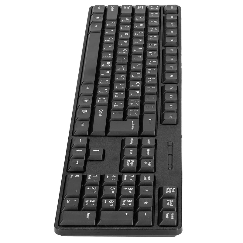 [Australia - AusPower] - Kafuty-1 MC-689 USB Wired PC Computer Keyboard, Arabic Keyboard/English Keyboard, Ergonomic Mechanical Keyboard for Office PC Home or Business Laptops 