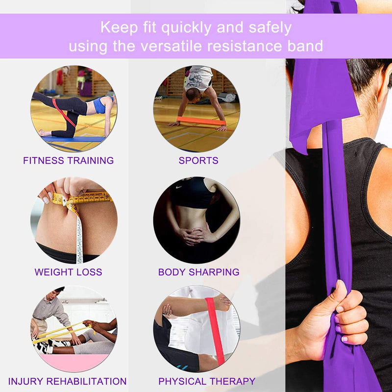 [Australia - AusPower] - Resistance Bands Set, 3 Pack Professional Latex Elastic Bands for Home or Gym Upper & Lower Body Exercise, Physical Therapy, Strength Training, Yoga, Pilates, Rehab, Blue & Purple & Pink 