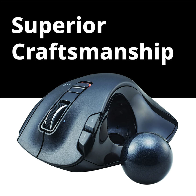 [Australia - AusPower] - ELECOM EX-G Trackball Mouse, 2.4GHz Wireless, Thumb Control, Sculpted Ergonomic Design, 6-Button Function with Smooth Tracking, Ergonomic Design, Optical Gaming Sensor, Windows11, macOS (M-XT3DRBK) 