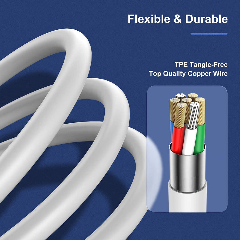 [Australia - AusPower] - [3 Pack]Apple Chargers for iPhone 12 11 Charger Cable 10 ft,[Apple MFi Certified]Apple Charging Cord 10ft Lightning to USB Cable 10 Foot, Fast Phone Charging Cord for iPhone 12 Pro Max/11/10/X/XR/8/7 White 3 