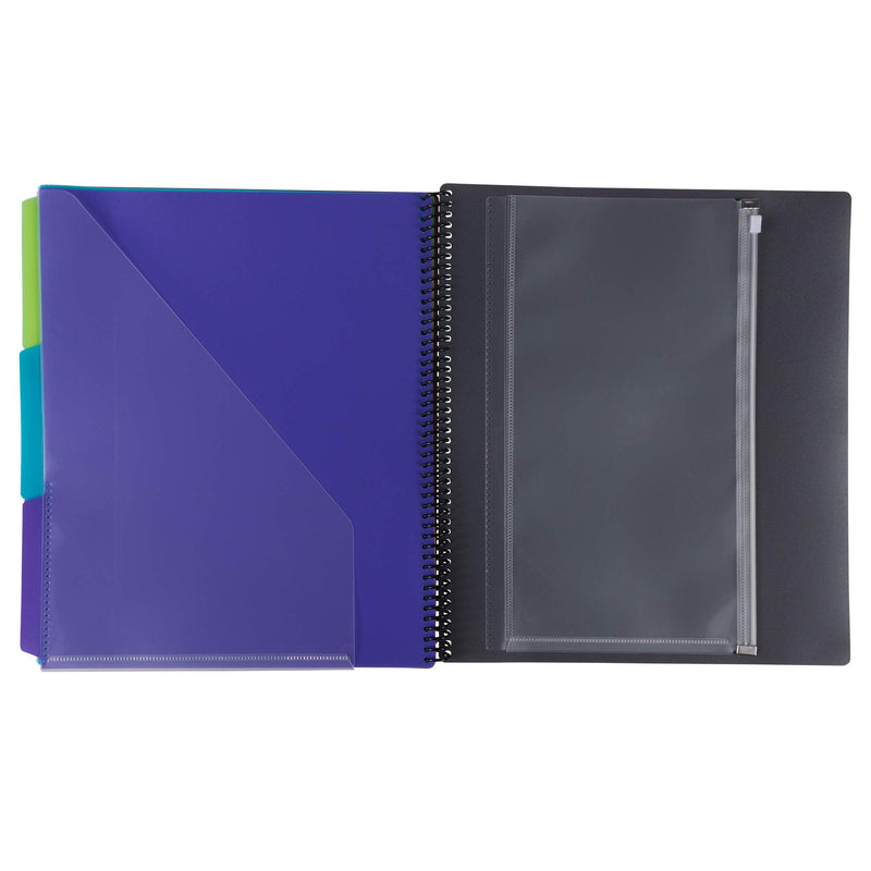 [Australia - AusPower] - JAM PAPER Plastic Multi Pocket Folder - 24 Pocket Organizer - Smoke Grey - 10 1/2 x 11 1/2 - Sold Individually 24 Pockets 