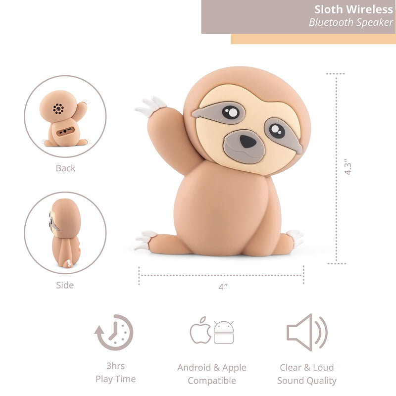 [Australia - AusPower] - FUNX Accessories Sloth Bluetooth Wireless Speaker - Bluetooth Speaker for Kids - Portable Bluetooth Speaker in Many Fun Designs - Compatible with iPhone and Android Devices 
