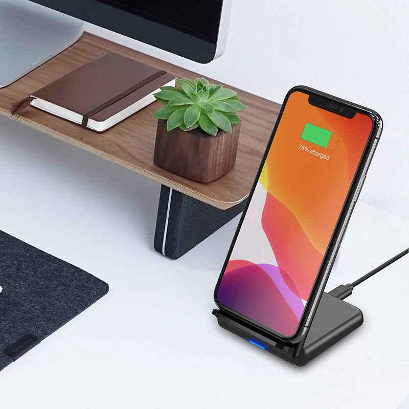 [Australia - AusPower] - Wireless Charger Stand, Qi-Certified 15W Fast Charger 4-Modes Compatible with iPhone 14/14 Pro/14 Pro Max/13/13 Pro Max/12/11/10, Samsung Galaxy Xiaomi (No AC Adapter) 