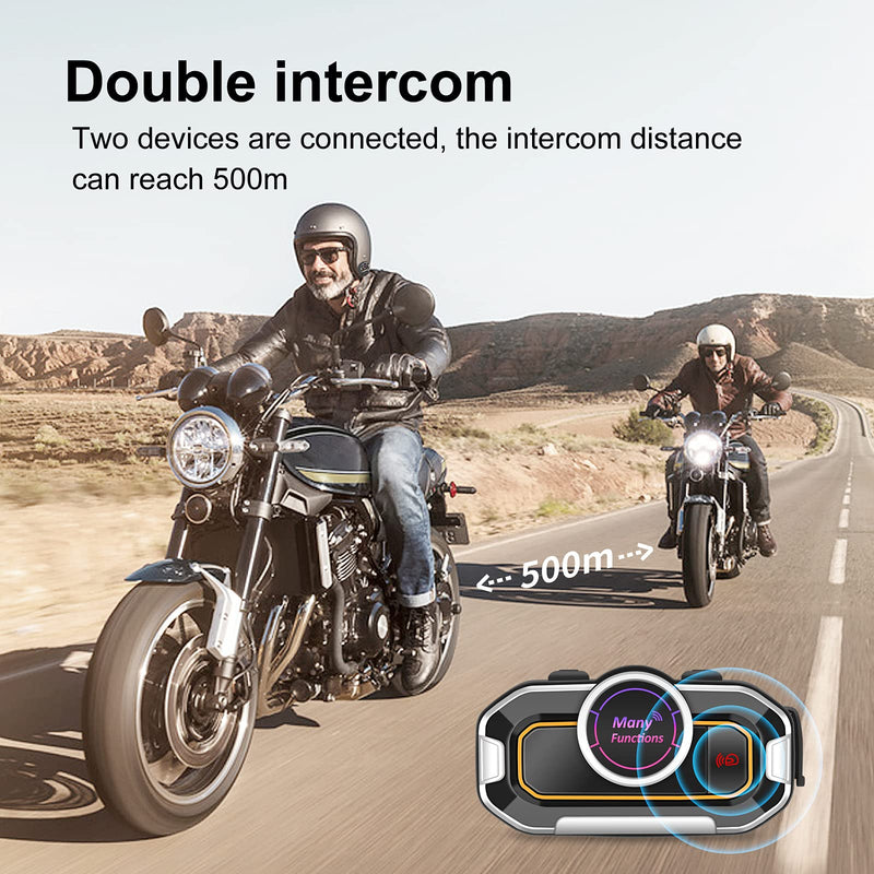 [Australia - AusPower] - Motocycle Helmet Intercom Communication System, VR robot 2 Riders 800M Motorcycle Bluetooth Headset, Multi-Function Motorbike Helmet Intercom Headset with Noise Cancellation/Stereo Music/FM Radio 