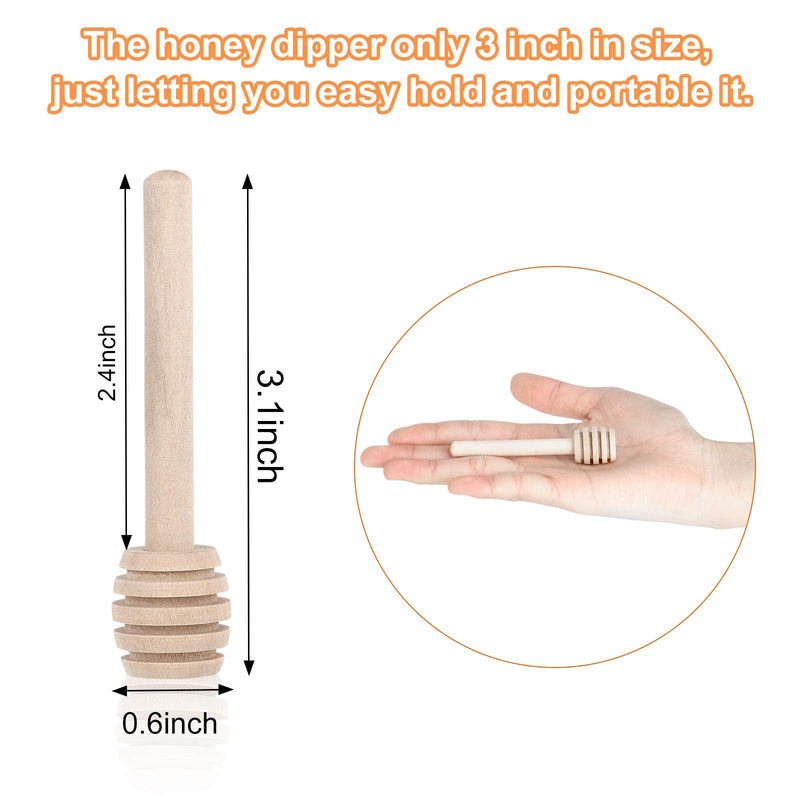 [Australia - AusPower] - 51 PCS Honey Dipper, 3 Inch Mini Wooden Honeycomb Sticks, Small Honey Stirrer Stick, Honey Sticks for Honey Jar Dispense Drizzle Honey and Wedding Party Favors Gift 51PCS(3 Inch) 