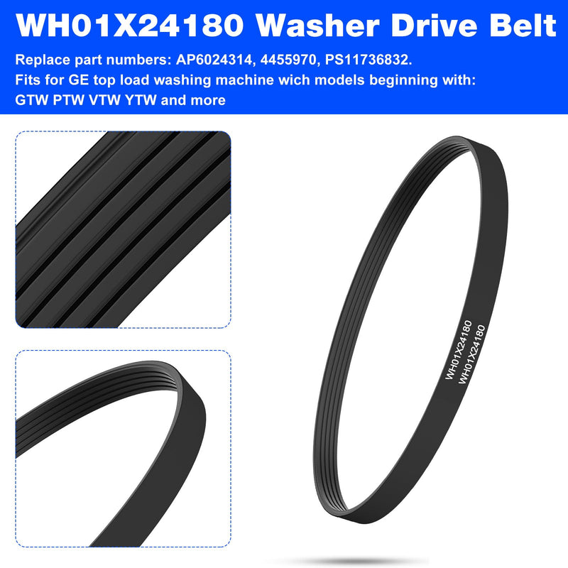 [Australia - AusPower] - WH01X24180 Washer Drive Belt Compatible with GE Washers AP6024314 PS11736832 4455970 GTW460AMJ0WW GTW460AMJ2WW GTW485ASJ0WS 