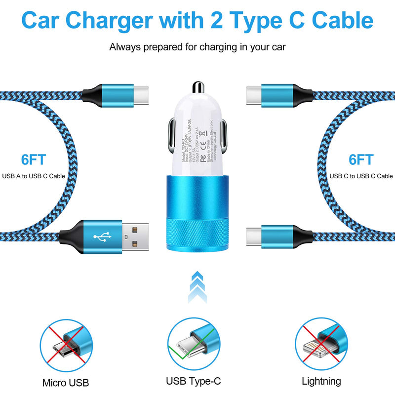 [Australia - AusPower] - USB C Car Charger,Dual 30W Fast Charging Compatible for Samsung Galaxy S21 Plus/Ultra/S20 FE/Plus/Note 20/Ultra/10/9/8/S10e/S9/S8/A21/A52/ A42/A32/A72,Pixel 6 Pro,Rapid Automobile Adapter Type C Cable 