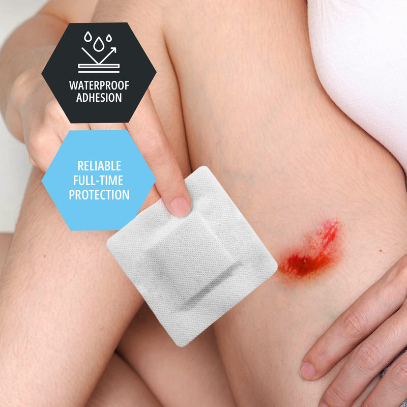 [Australia - AusPower] - Medpride 6'' X 6'' Foam Wound Dressing (10-Count) Sterile, Waterproof Silicone Adhesive Border | Home or Emergency Healing Support | Partial or Shallow Drainage Coverage | Gentle 6X6 Inch (Pack of 10) 
