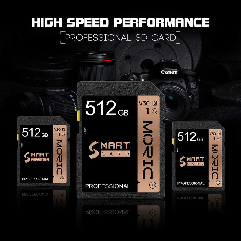 [Australia - AusPower] - 512GB SD Card High Speed Security Digital Flash Memory Card Class 10 for Camera,Videographers&Vloggers and Other SD Card Devices(512GB) 