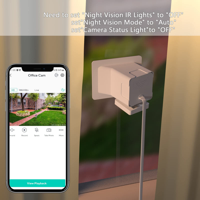 [Australia - AusPower] - Teccle Angled Window Mount for Wyze Cam V3, 20 Degrees Tilt (Up/Down/Left/Right), Through Window Use Cam v3, Helps You Watch Front Yard and Driveway (White/Pack of 1) 20° tilt window mount white/Pack of 1 