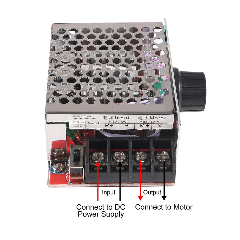 [Australia - AusPower] - ACEIRMC 7-70V 30A PWM DC Motor Speed Controller Switch Control 12V 24V 36V 48V with 30 Amp Fuse 