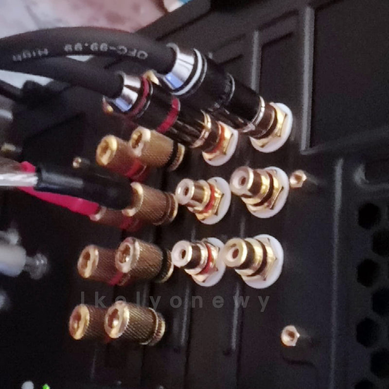[Australia - AusPower] - RCA Plug Female Jacks Socket Connector Chassis Amplifier Terminal Nickel Plated Gold Plated Lotus Head Welding Adapter Coupler for amp by lkelyonewy(6 Pairs) 