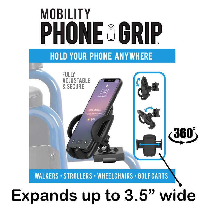 [Australia - AusPower] - Mobility Phone Grip, Cell Phone Holder for Walkers Wheelchairs and Scooters 