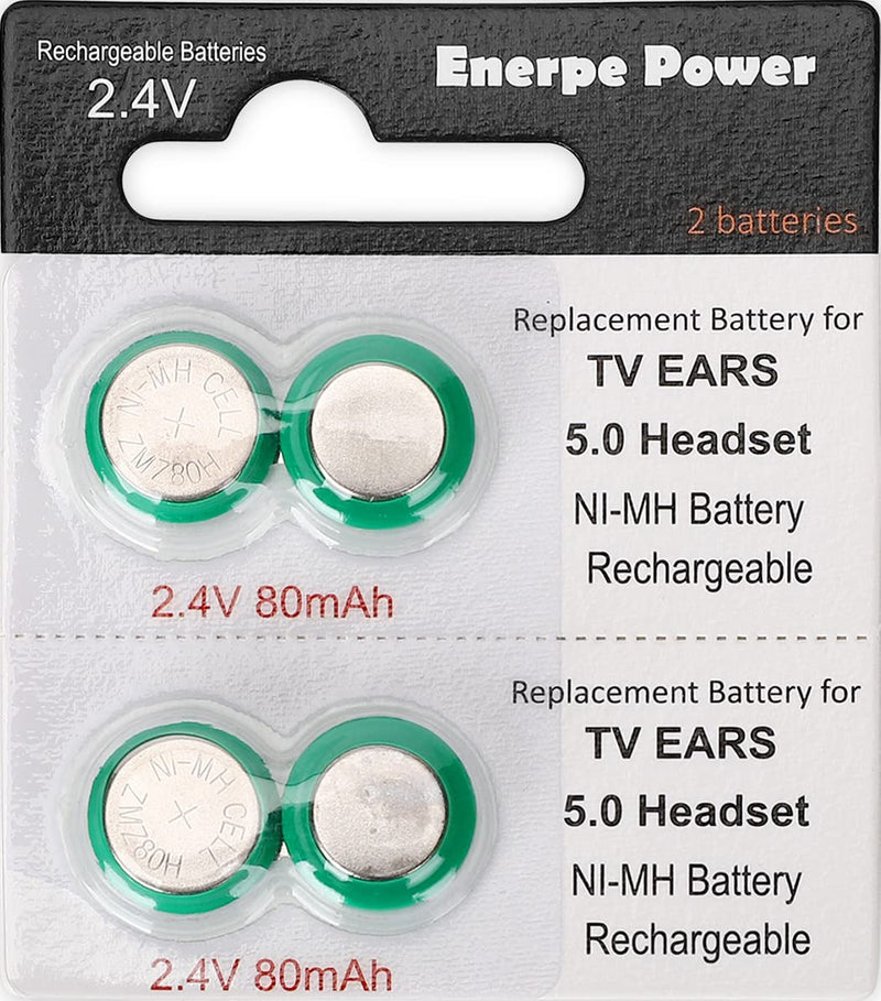 [Australia - AusPower] - Enerpe 2.4V Replacement Batteries for TV Ears Headset 5.0 40810 (2-Pack) 