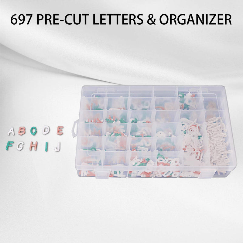 [Australia - AusPower] - Letter Board Letters,697 PRE-Cut Characters (3/4 Inch,In 3 Colors) With Sorting Tray Choice A 